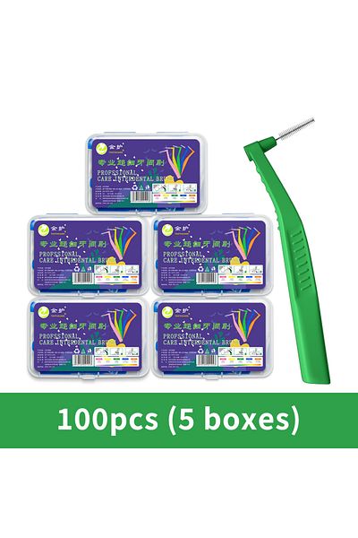 Choice 100pcs 0.8mm Angled Interdental Brush For Orthodontic Braces Micro Soft Brush For Dental Brackets Cl