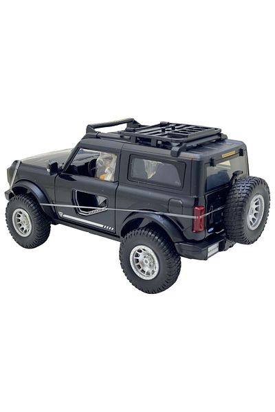 JPT Black Ford Bronco metal model with sound, lights, opens everything
