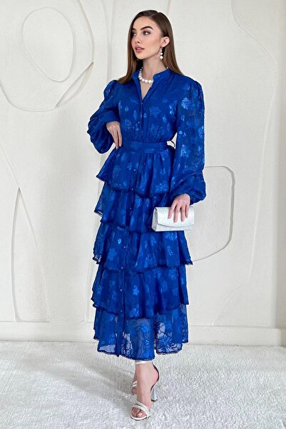 Elbee Fashion Woman Rochie stratificată cu volan