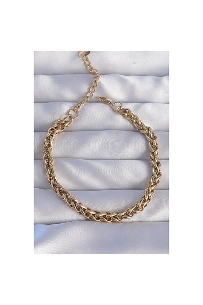 maarketim 316L Steel Gold Color Twist Chain Bracelet