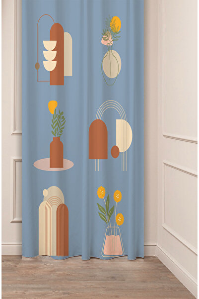 GREENDECOR مزهرية زهور أوراق باستيل بوهيمية تصميم خاص مطبوعة رقمية (جناح واحد...