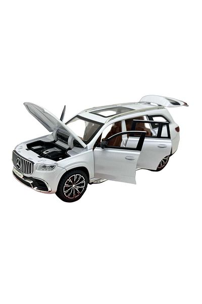 JPT Mercedes GLS SUV Die-Cast Model 1:24 Pearl White - sounds, lights and spring-20 cm
