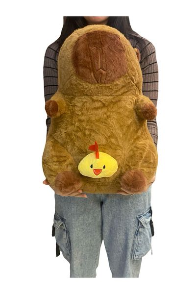 JPT Capybara toy 50cm large plush with mechanical rooster reel