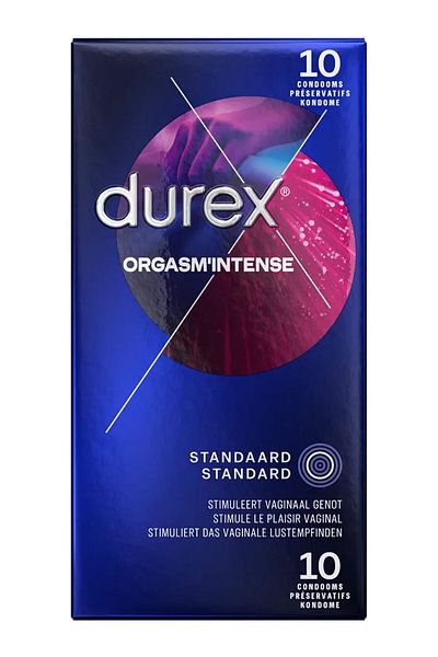 Durex Desirex™ Gel Stimulating Condoms, Intensified Pleasure, Durex Orgasm' Intense, 10 Pieces