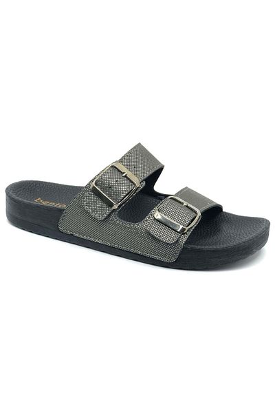 Kocamanlar Ayakkabı Bento 43001 D.R Recommended Orthopedic Women's Slippers Platinum
