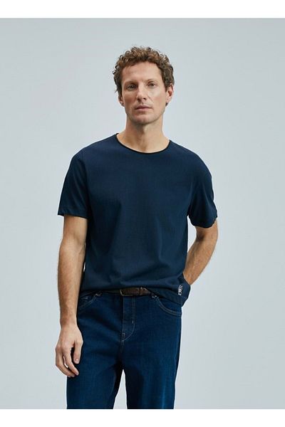 Lufian 111020259 Junya Ανδρικό T-Shirt Basic Ανδρικό T-shirt Navy Blue