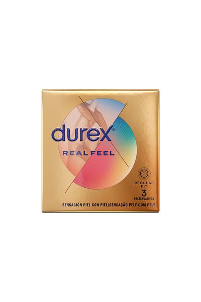 Durex Prezervative Durex Real Feel, Fara Latex, Confort si Sensibilitate Naturala, 3 bucati