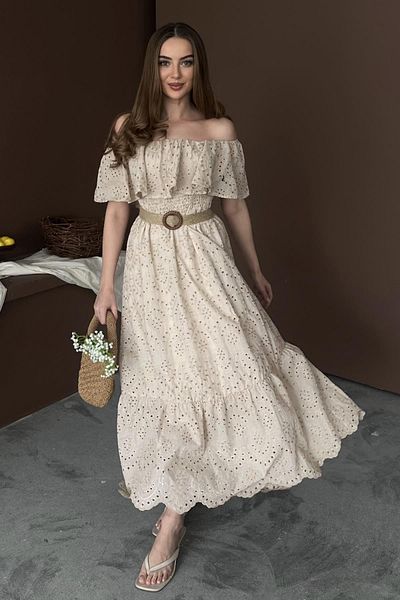 Elbee Fashion Woman Φόρεμα Brode με ελαστικό ώμο