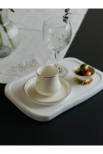 MajesteHome Formo – MDF Minimal Kahve Sunum Tepsisi | Beyaz 25x17- tepsi- kah...