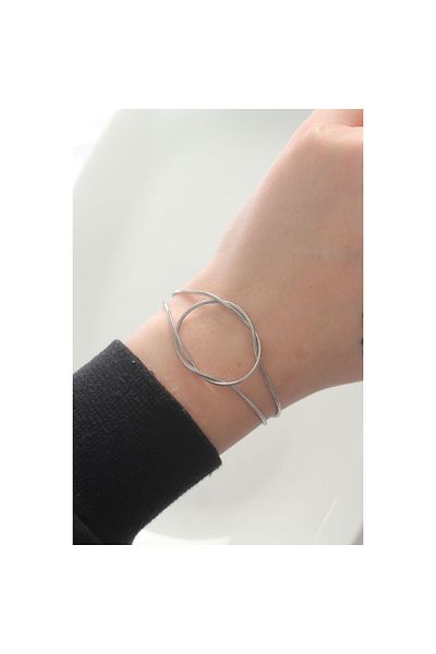 maarketim 316L Steel Silver Color Knot Model Bracelet