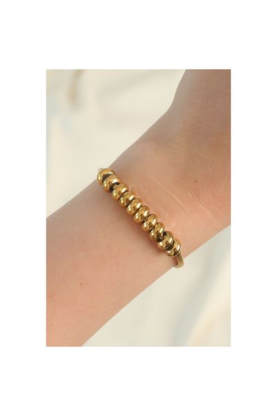 maarketim 316L Steel Gold Color Oval Figured Bracelet