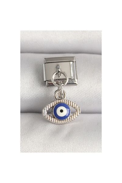 maarketim 316L Steel Silver Color Evil Eye Bead Detailed Eye Model Nomination Charm