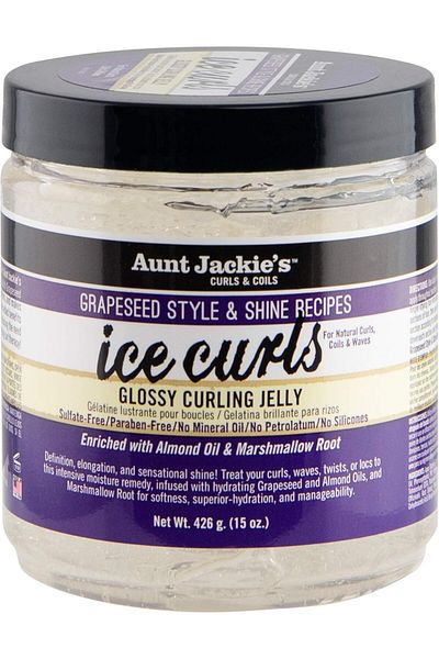 Aunt Jackie's Curls & Coils Ice Curls, Glossy Curling Jelly, 15oz (426g)