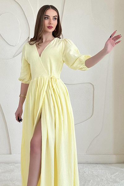 Elbee Fashion Woman Detailed muslin dress