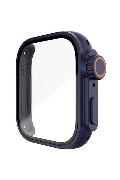 REDz Accessories Carcasă cu protecție de ecran, sticlă pentru Huawei Watch Fit 3, aspect Ultra Watch, albastră