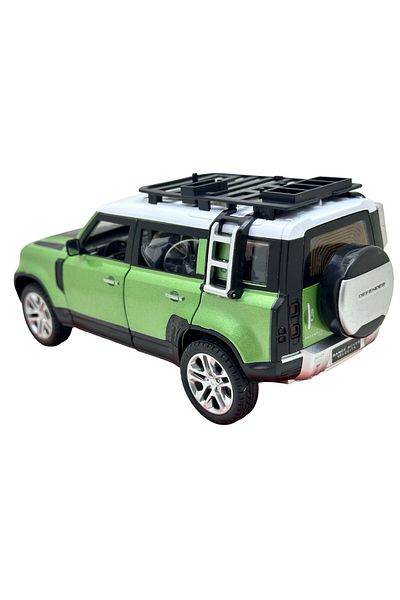 JPT Land Rover Defender Die-Cast SUV Model 1:24 Green - Off-Road Defender 110 - sounds, lights and spring