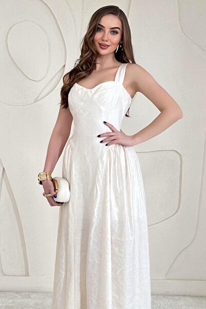 Elbee Fashion Woman Flared dress with chest straps