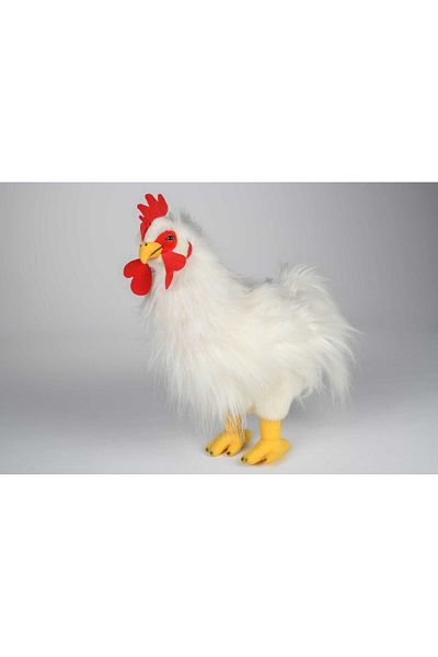 JPT White plush rooster toy 33cm nat geo