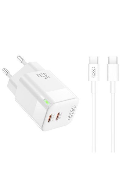 REDz Accessories Set adaptor și cablu tip C Xo-ce07, pentru iPhone 15/16 și Android, încărcare rapidă 35w, alb