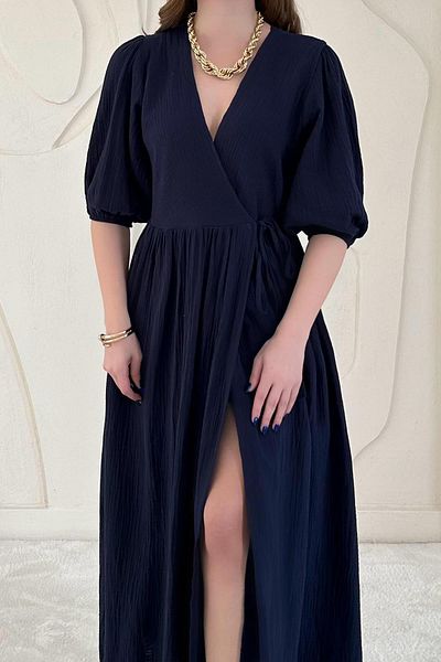 Elbee Fashion Woman Detailed muslin dress