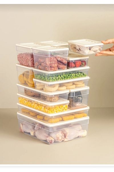 VZN Refrigerator Organizer Set Refrigerator Storage Container Ice Box Storage Container Set