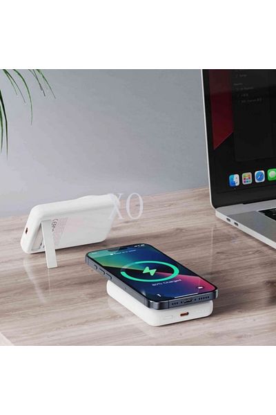 REDz Accessories Powerbank Xo-pr264, Magnetic, Capacity 10,000mah, Stand, Type-c Port, White