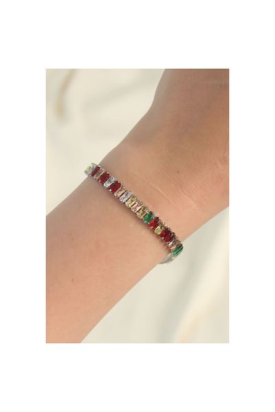 maarketim 316L Steel Silver Color Colored Waterway Design Bracelet