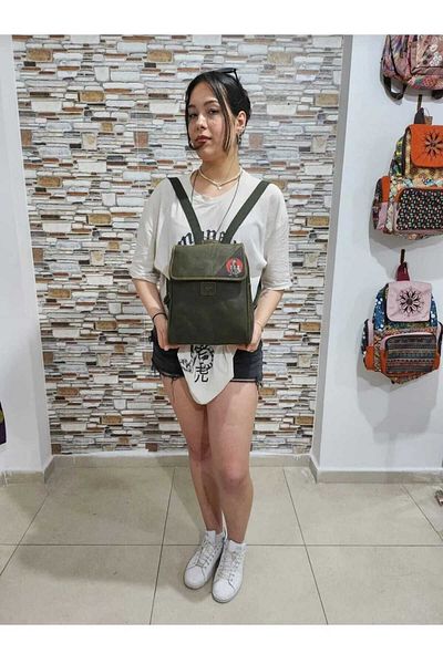 Şaşıkedi Business Chaplin Women's Backpack Bohemian and Chaplin Card Holder Handmade