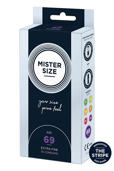 Mister Size Extra Fine Condoms, Perfectly Adapted, Maximum Comfort and Protection, Mister Size 69, 10 pieces
