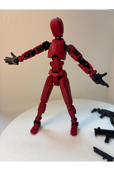 D&B Dummy 13 Movable Figure Toy with All Joints (Red) + Weapons