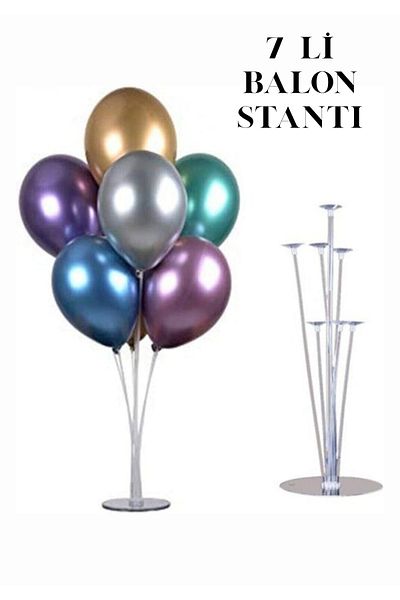 Baloncu Dede 7 Li Balloon Stand Birthday Celebration Ornament and Material