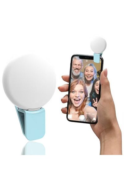 REDz Accessories Lumină LED pentru telefon, Selfie/Video/Live, Ultracompactă, USB-C, Mini Q, Albastră