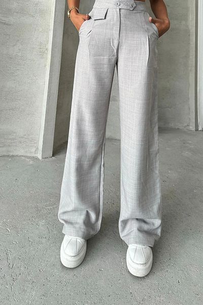 MODAF High Waist Linen Look Palazzo Trousers