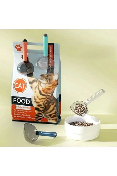 AC BOX Cat Dog Food Shovel with Clip Scale