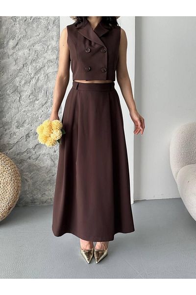Ekim Store Костюм с двуредно закопчаване, жилетка и пола
