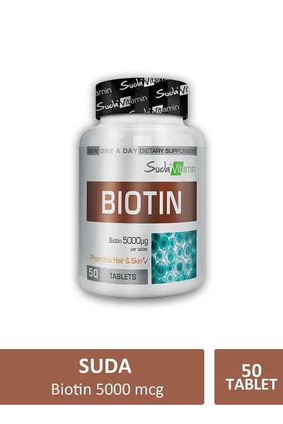 Seddar Collection Suda Vitamin Biotin 5000 Mcg 50 Tablets