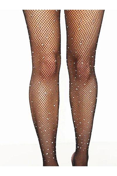 SYGGY Dresuri Plasa Cu Strasuri, Ochi Mic, Negru, Varf Intarit, One Size