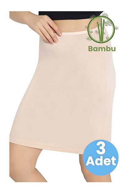 Tezzgelsin Women's 3-Piece Bamboo Fabric Above Knee Underskirt