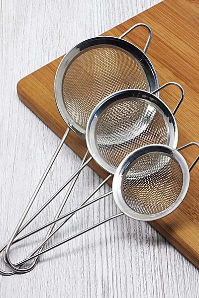 Snow Homs Tea Strainer Stainless Metal Tea Strainer Herbal Tea Brewing Strainer Multi-Purpose Set of 3