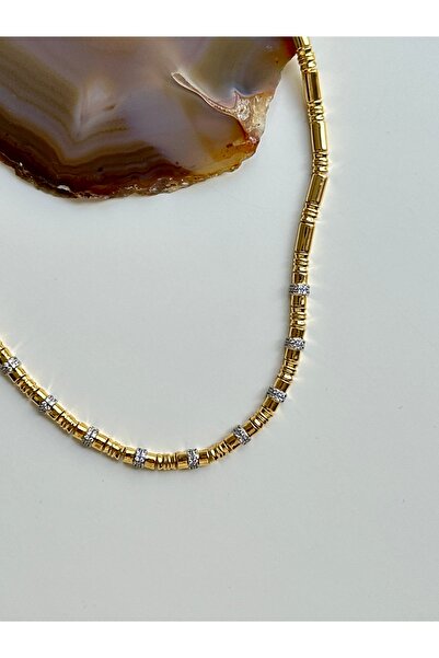 YOUES JEWELRY 14K RENK TAŞLI LÜX VIP SERİ PREMİUM KALİTE KOLYE RENK ATMAZ