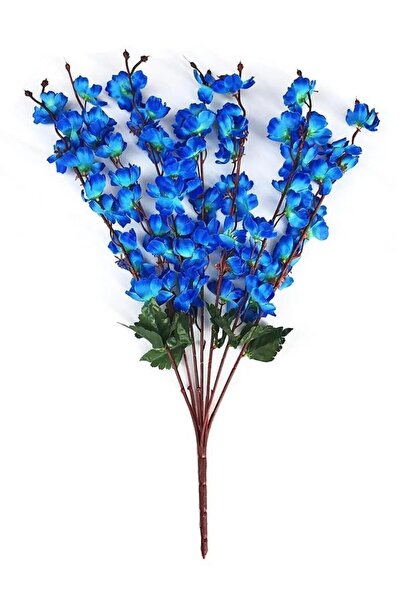 YASİMA 3 adet Yapay Çiçek Bahardalı Japon Kiraz Çiçeği 9 Dallı 57cm saks mavisi