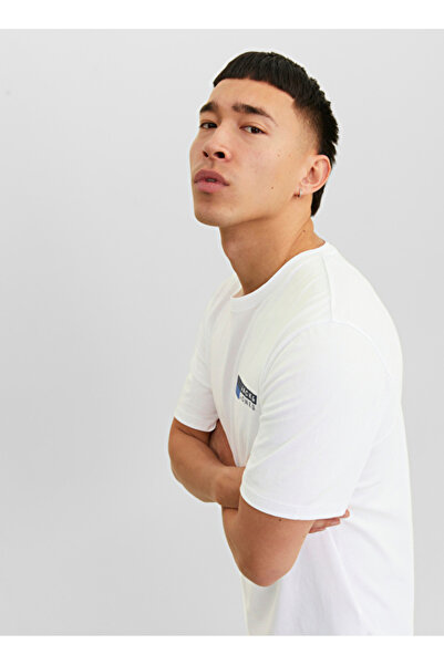 Jack & Jones Ανδρικό μπλουζάκι με στάμπα σε λευκό χρώμα 12233999