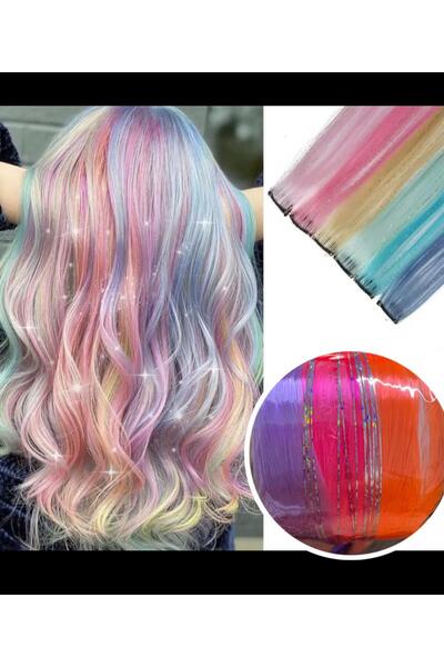 AresTokaAksesuar SİMLİ RENKLİ ÇITÇIT TOKALI TİNSEL SAÇ AKSESUARI