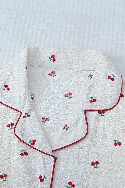 Merry See Özel Örme Kumaş Baskılı Kısa Kollu Şortlu Pijama Takımı