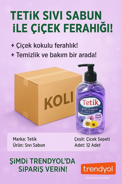 Tetik Liquid Hand Soap Lavender 500 Gr X 12 (1 Box - 6kg)