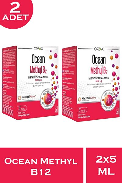 Ocean Methyl B12 Sprey 500 mcg 5 ml 2 Adet