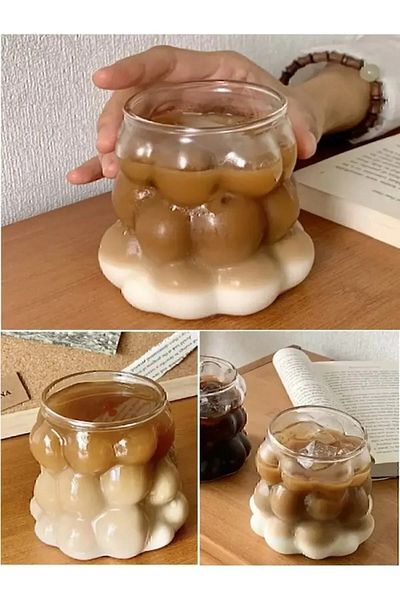 FBZhome Heat Resistant Borosilicate Bead Shaped Cup | Coffee and Presentation Glass | Borosilicate Glass