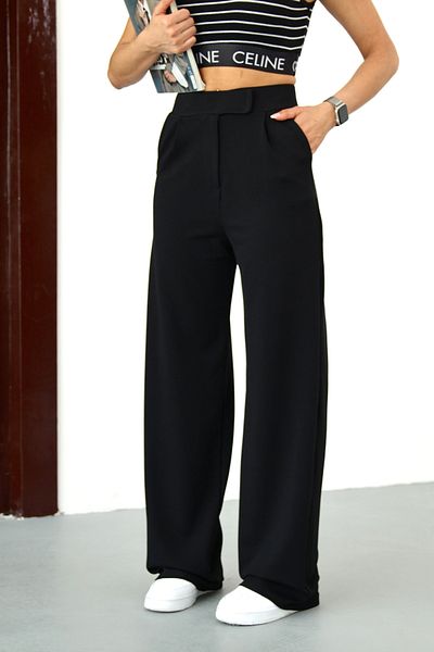 alanora Pantaloni Palazzo de damă din Lycra cu închidere cu velcro
