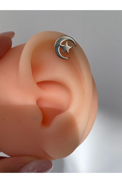 kurukafagift Piercing Steel Tragus Helix Cartilage Moon Star