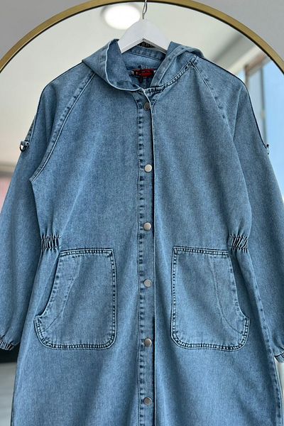 Bold Grup Blugi de damă din denim cu umeri, cu talie elastică, cu buzunare, pălărie